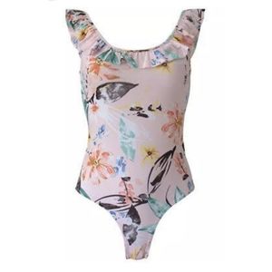 Pink floral ruffle shoulder bodysuit BCBGeneration
